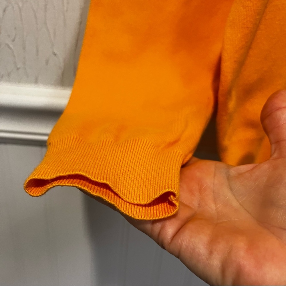 Polo by Ralph Lauren Orange V-Neck Cotton Sweater size large - Picture 7 of 13